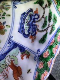 A Chinese famille verte "Provinces" dish with the arms of France, Kangxi/Yongzheng